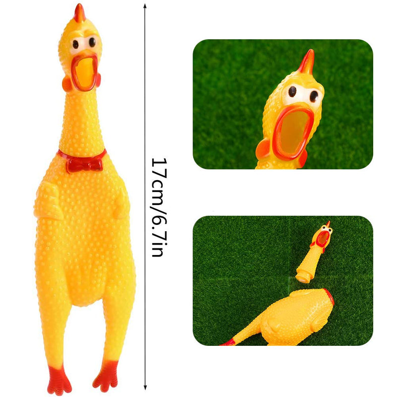 YUESEN Rubber Screaming Chicken Toy Yellow Rubber Squaking Chicken Toy Novelty Durable Rubber Chicken for Kids,Shrilling Decompression Tool Gadgets - 6 Pcs - PawsPlanet Australia