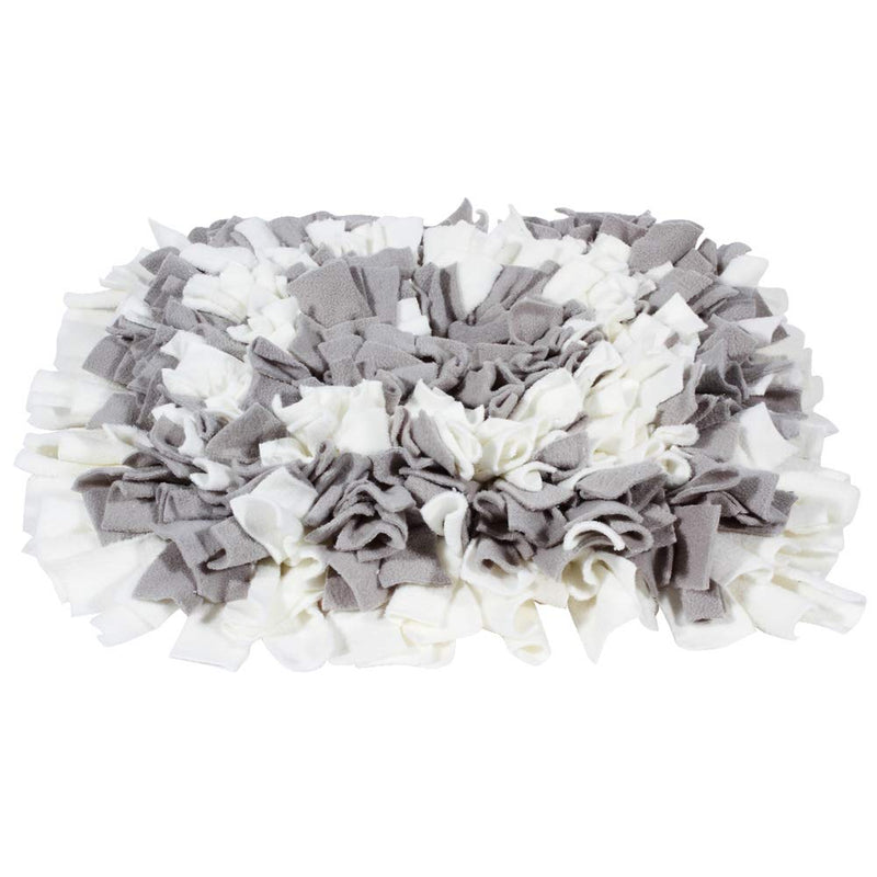 YEAKOO Dog Snuffle Mat,BenchMart Hand Woven Dog Sniffing Pad Soft Pet Nose Work Smell Snuffle Mat Training Feeding Foraging Skill Blanket Dog Play Mats Puzzle Toys 45 x 45cm (Grey/White) Grey/White - PawsPlanet Australia