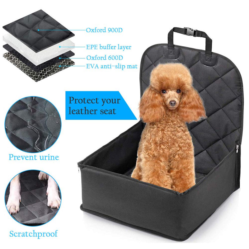 Bizcasa Dog Car Seat, 2 In 1 Pet Booster Car Seat Cover, Waterproof Pet Travelling Vehicle Puppy Carrier, Passenger Seat Cat & Dog Quilted Foldable Protector - PawsPlanet Australia
