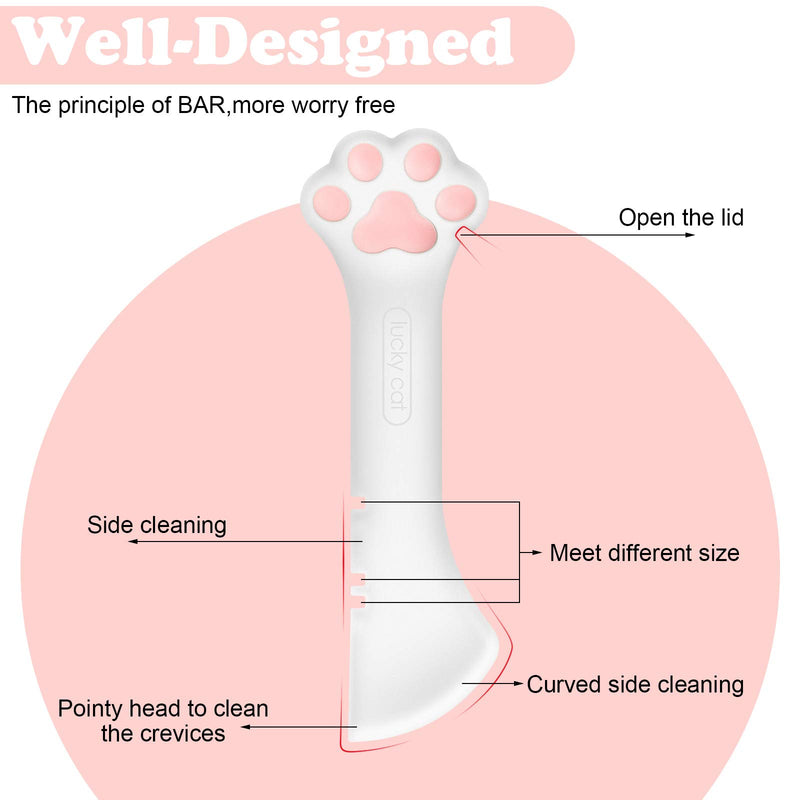 3 Pieces Multifunctional Pet Food Can Spoon Silicone Pet Can Opener Pet Food Can Scoop Spatula for Pet Dogs and Cats, 2 Colors - PawsPlanet Australia