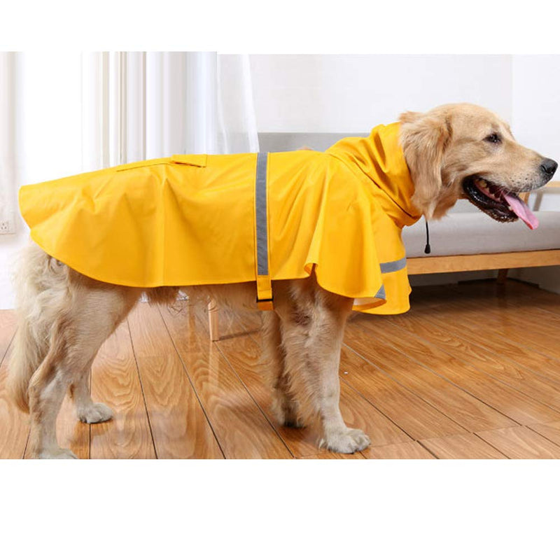 HAPEE Dog Raincoats for Large Dogs with Reflective Strip Hoodie,Rain Poncho Jacket for Dogs X-Large A1-Yellow - PawsPlanet Australia