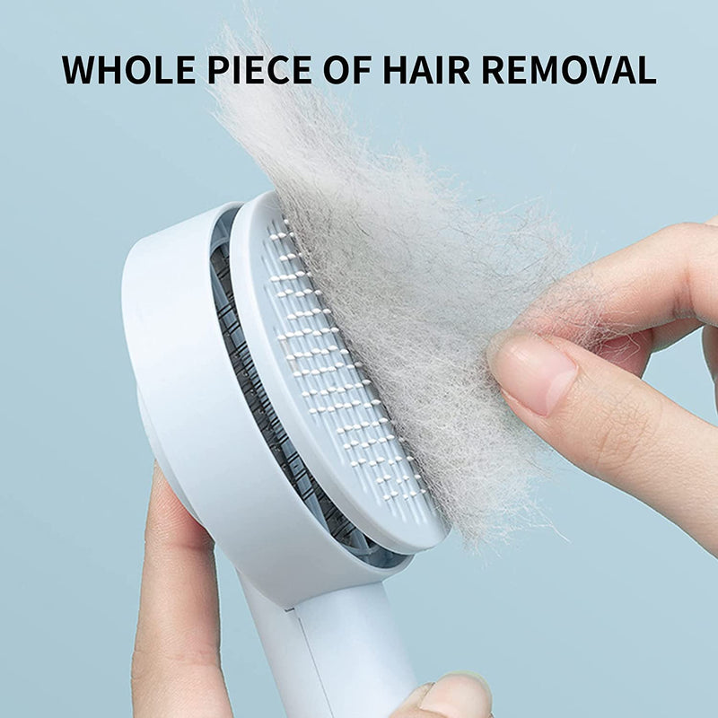 Cat brush short hair, cat brush dog brush, cat brush, self-cleaning cat dog brush for removing loose undercoat and mats, donut cat hair brush for pets for grooming. - PawsPlanet Australia