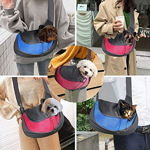 Rednut Pet Carrier,Hand Free Carrier Breathable Mesh Travel Safe Sling Bag- Single Shoulder Carrier Pet Padded Strap Tote Bag for Small Dog Cat Puppy up to 5 lbs Blue - PawsPlanet Australia