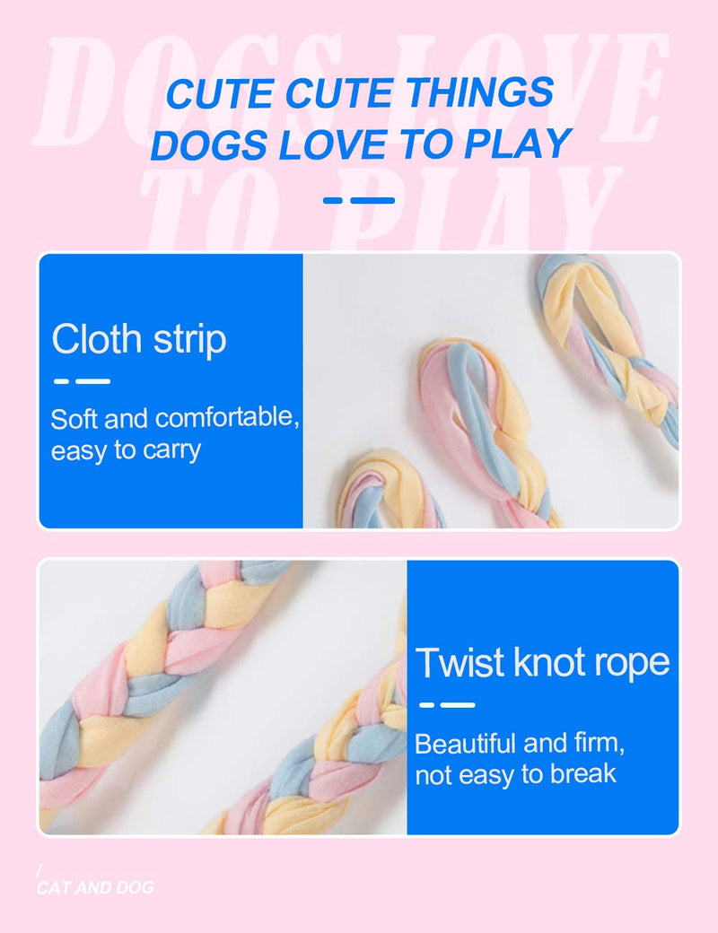 Molangfushi Puppy Chew Toys Set, 4pcs Macaron Color Toy for Dogs to Exercise and to Clean Teeth, with Ball and Cotton Ropes for Small Puppies and Medium Dogs Blue - PawsPlanet Australia