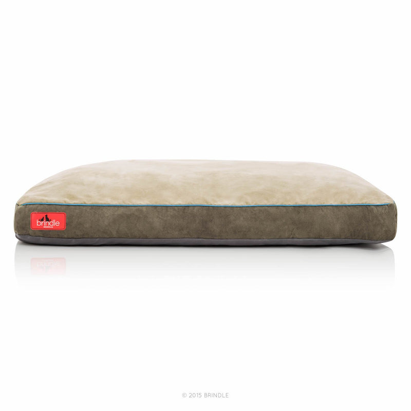 Brindle Shredded Memory Foam Dog Bed with Removable Washable Cover-Plush Orthopedic Pet Bed 17in x 11in Khaki - PawsPlanet Australia