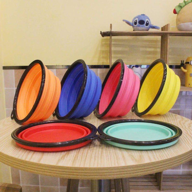 [Australia] - Hangqifeng Collapsible pet Bowl, Silicone pop-up Travel Bowl for Dogs & cat Bowls L 