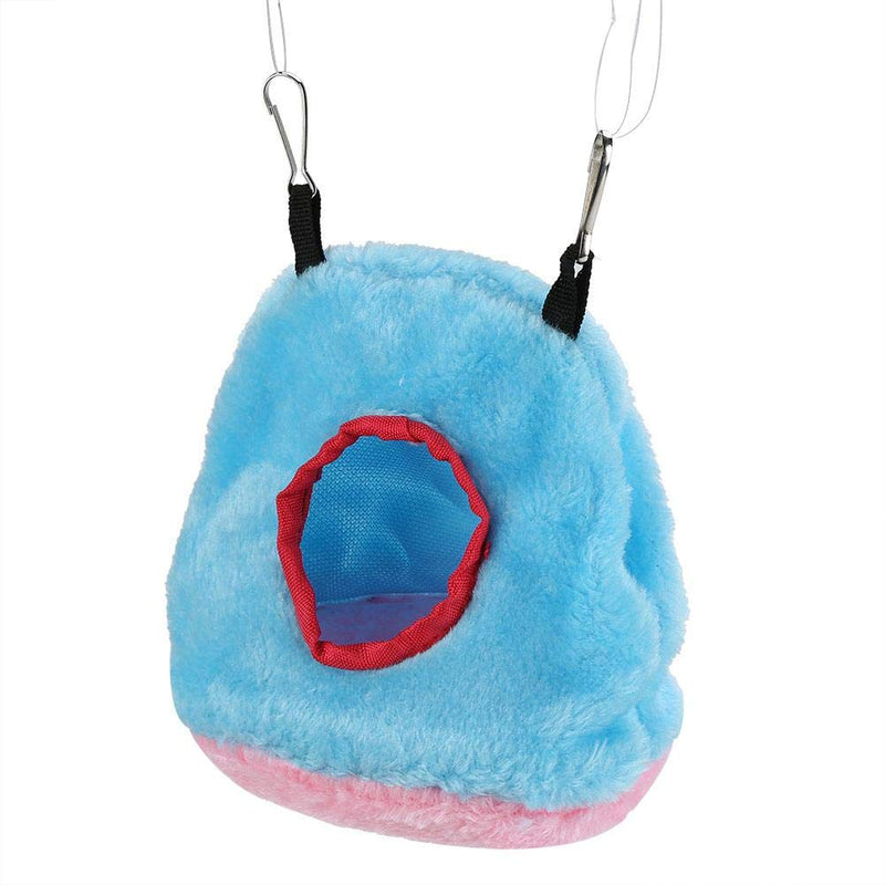 Sheens Plush Fluffy Nest Bird Hammock Hanging Cave Happy Hut Hideaway Windproof House for Hamster Parrot Macaw Cockatoo Lovebird(Blue 13) Blue 13 - PawsPlanet Australia