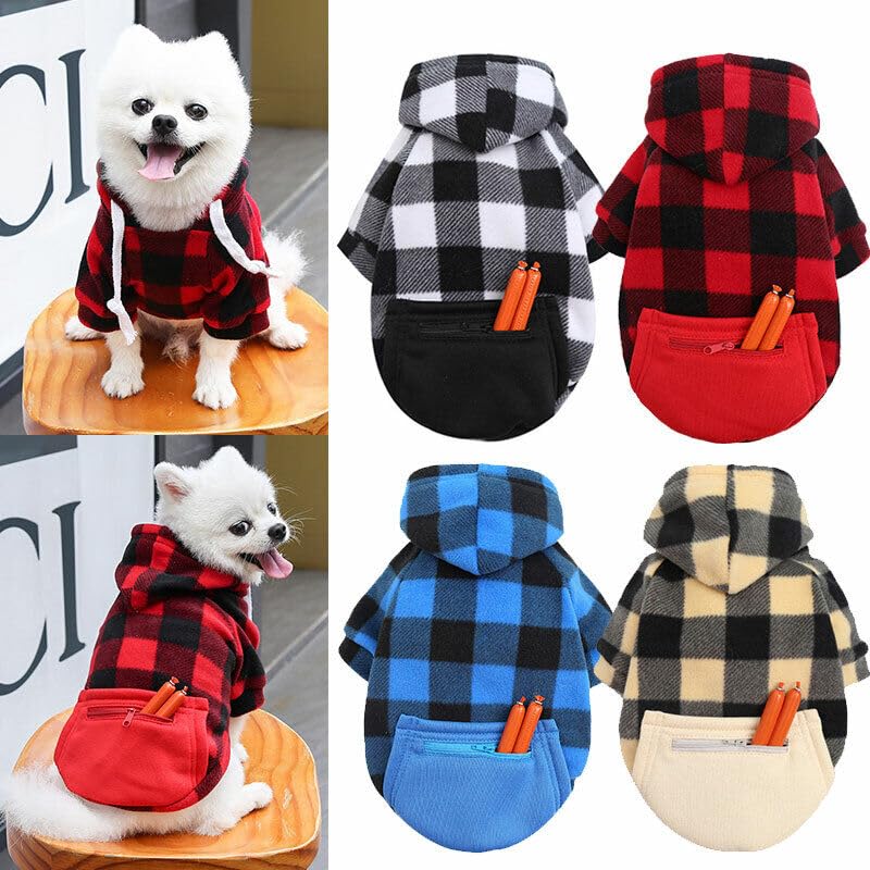 DOPI Big Dog Winter Coat Pet Plaid Hoodie Jacket Reversible Vest Cold Weather Dog Cat Clothes Pet Apparel for Medium Large Dogs Labrador Clothing (XX-Large,Yellow) XX-Large Yellow - PawsPlanet Australia