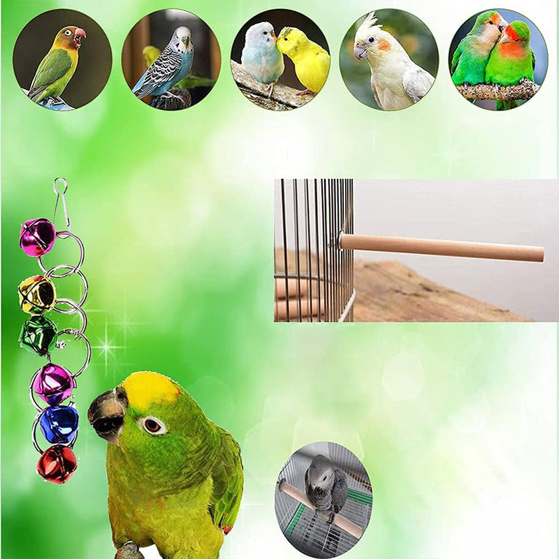 JIAYUE Bird Parrot Toys - 8 Pieces, Parrot Chewing Toys Bird Cage Accessories Perfect Bird Toy Used for Parakeets, Small Parrots, Conures, Macaws, Starlings, Finch - PawsPlanet Australia