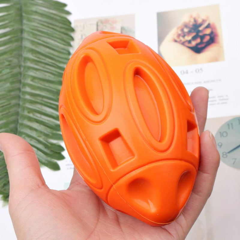 kuou Dog Squeaky Toys Dog Chew, Dog Toys Ball for Aggressive Indestructible Outdoor Training Teething Dogs Rubber Rugby Toys for Large and Medium Chewers Dogs(Orange) - PawsPlanet Australia