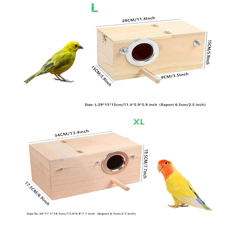 Parakeet Nest Box Budgie Nesting House Cockatiel Breeding Parrots Mating Box for Lovebirds Large and Medium-Sized Birds L:11.4"*5.9"*5.9"inch - PawsPlanet Australia