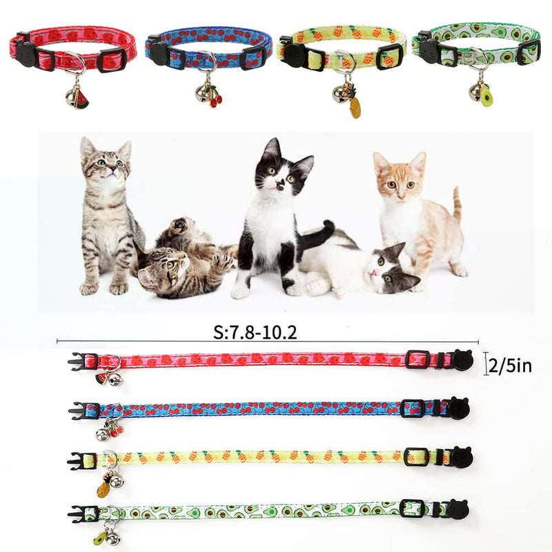 SuperBuddy Cat Collars Breakaway with Bell - 4 Pack Cat Safety Collars for Boys & Girls - Safety Buckle Kitten Collar for Pet Supplies,Stuff,Accessories - PawsPlanet Australia