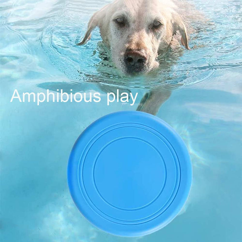 Dog Frisbee Training Toys Flying Discs Flyer Silicone for Big Small Dogs Soft Tooth Resistant Rubber 6 Pack (Red Blue Green Yellow Orange) 7inch - PawsPlanet Australia