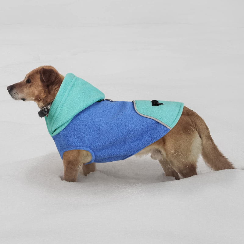 ASENKU Dog Hoodie with Reflective Straps Pocket, Soft and Warm Dog Sweater with D-Ring, Fleece Dog Vest & Jacket, Winter Coat for XS-XL Dogs Cats Pets, Blue, X-Large - PawsPlanet Australia