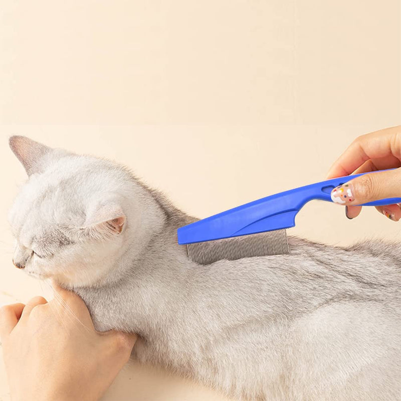 BAOSROY Flea Comb for Cats, lice comb, flea comb for dogs, flea comb, lice comb for dogs, tear stain remover comb, grooming comb for dogs and cats, dust comb for cats, lice comb stainless steel, for cats and dogs, 4 pieces - PawsPlanet Australia