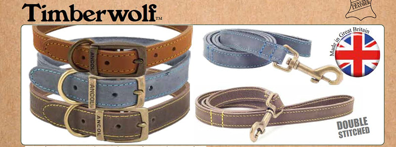 Timberwolf Leather Collar Blue Size 3, To Fit Neck 28-36 cm, Collar Width 1.6 cm - PawsPlanet Australia