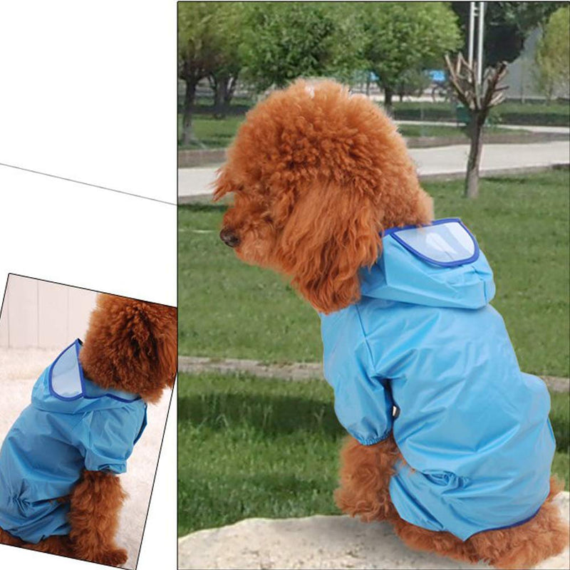 EQLEF Pet Raincoat, Waterproof Dog Puppy Coat Dog Poodle Pet Colorized Raincoat Rainwear Clothes Dress - PawsPlanet Australia