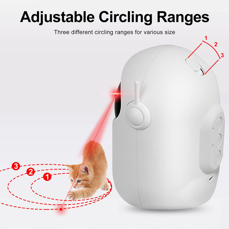 Awaiymi Cat Laser Toy Automatic Interactive Toy for Kitten Dogs,USB Charging- Battery Powered,Placing High,5 Rotation Modes,Fast/ Slow Light Flashing Mode,Automatic On/Off and Silent - PawsPlanet Australia