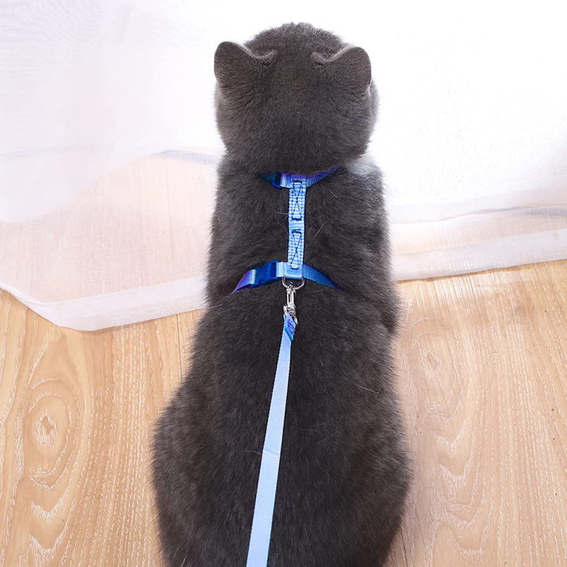 Pack of 2 adjustable rabbit harnesses, rabbit harnesses with leash, suitable for small animals such as rabbits, kittens, dogs, guinea pigs (blue + red) - PawsPlanet Australia