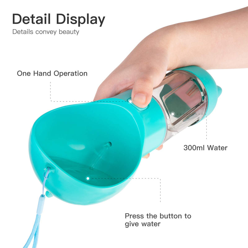 [Australia] - Rolife Dog Water Bottle Portable for Outdoor Walking Leak Proof Puppy Water Dispenser with Poo Shovel Lake blue water bottle 