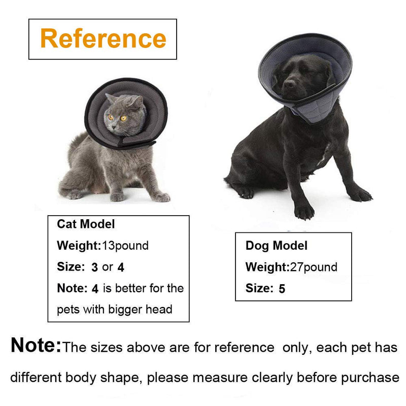 HanryDong Dog Breathable Mesh Recovery Elizabethan Collar, Grey Cat Soft Comfy Adjustable E-Collar, Quicker Healing Pet Cone, Soft Edges,Anti-Bite/Lick for Cat, Dog. Size5(12.59-14.17in,for small and medium dogs) - PawsPlanet Australia