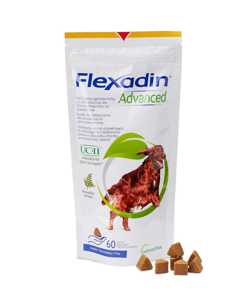 FLEXADIN ADVANCED® Dog | 60 joint treats | For joint health | Undenatured Collagen Type II and Boswellia | Can help reduce joint pain - PawsPlanet Australia