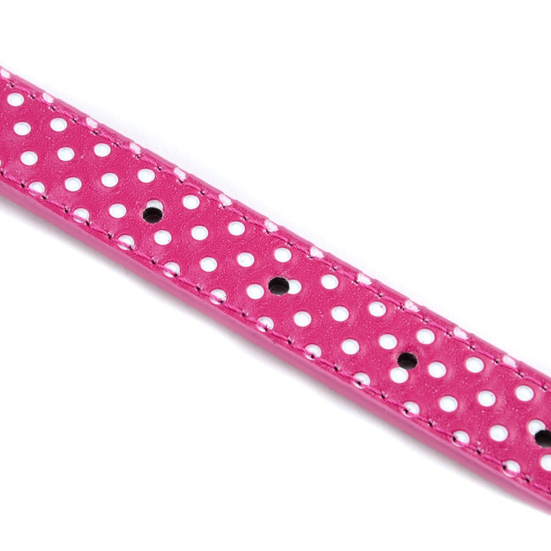 BbearT® Pet Dog Collar,Bling Rhinestone Love Pendant Small Puppy Dog Cat Collar Lovely Polka Dot PU Leather Pet Collars for Small Dog Medium Dogs Girls (S-37cm, Pink) S--37cm - PawsPlanet Australia