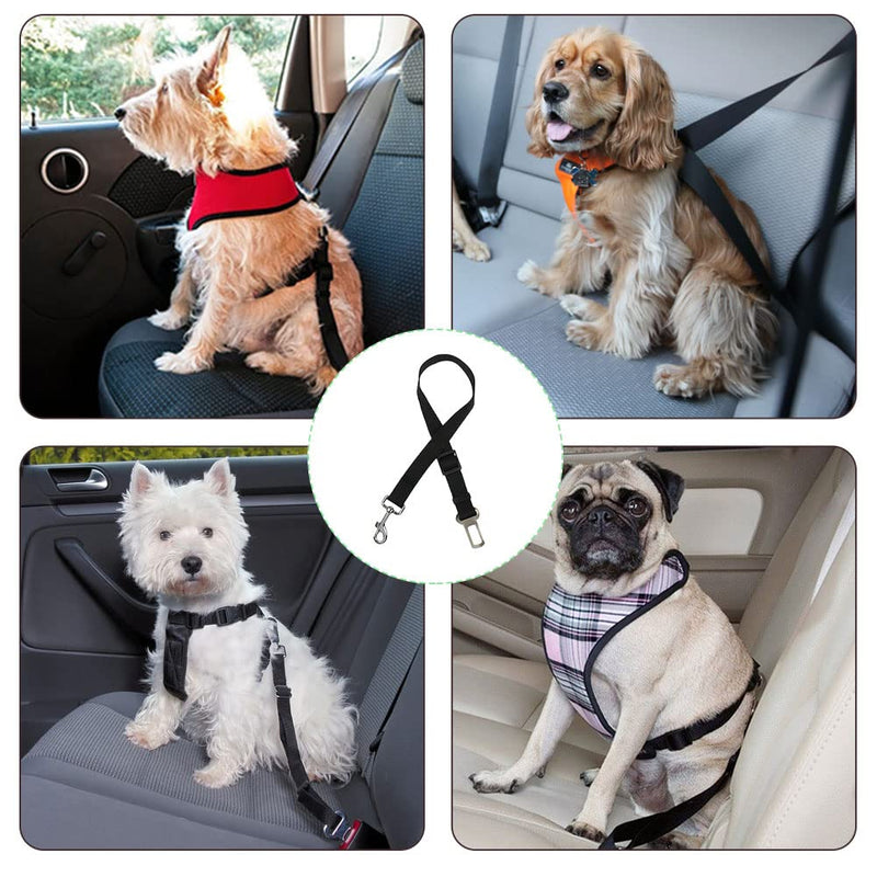 Dog belt for car, seat belt dog car, dog seat belt car, dog seat belt car, seat belt dog car, dog car, dog belt, dog harness car, car harness dog, dog belt car, 4 pieces black, 4 pieces - PawsPlanet Australia