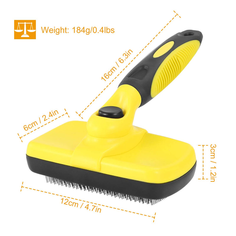 [Australia] - iMounTEK Professional Self-Cleaning Slicker Brush Grooming Tool for Dogs and Cats with Ergonomic Handle, Removes Mats, Tangles, and Loose Shedding Hair, Ensures A Healthy Coat & Blood Circulation 