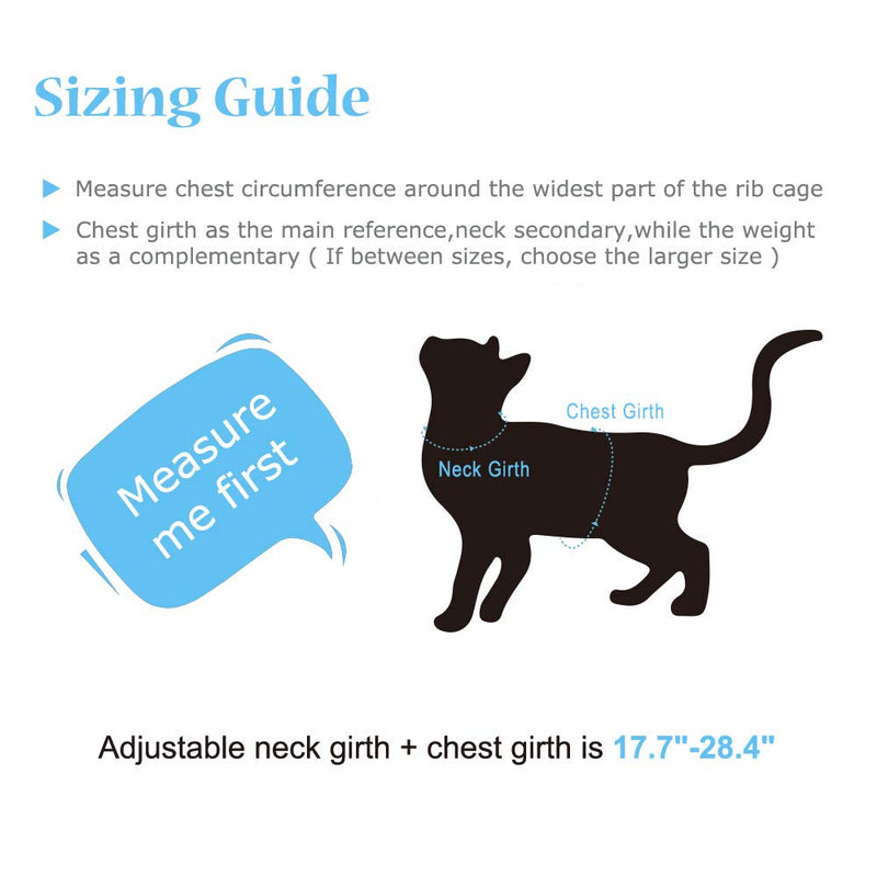 [Australia] - PUPTECK Escape Proof 8 Style Cat Harness with Leash Set - Walking Adjustable Soft and Light Weight for Kittens, Puppies Pink 