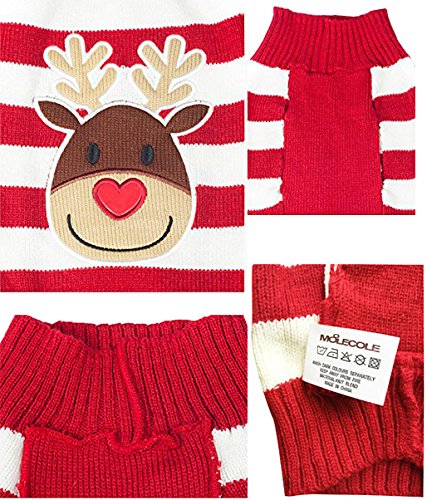 [Australia] - Moorfowl Cute Reindeer Pet Dog Christmas Knitted Sweater Puppy Cat Winter Sweatshirt Clothes Warm Knitwear Hoodies 2XL(Chest27.95",Back23.62") 