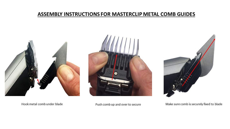 Masterclip Metal Comb Guides Attachments Pack of 4 to fit A5 Dog Clippers (3mm, 6mm, 10mm, 13mm) 3mm, 6mm, 10mm, 13mm - PawsPlanet Australia