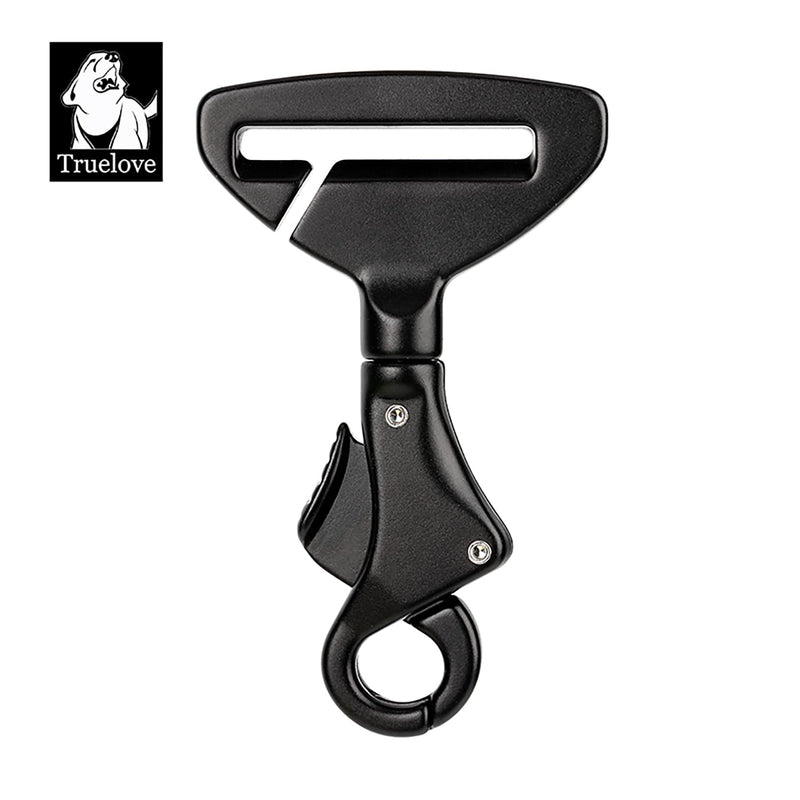 TRUE LOVE Vehicle Seat Belt Safety Buckle Fits Dog Harness Car Travel Portable Lightweight Unisize Black - PawsPlanet Australia