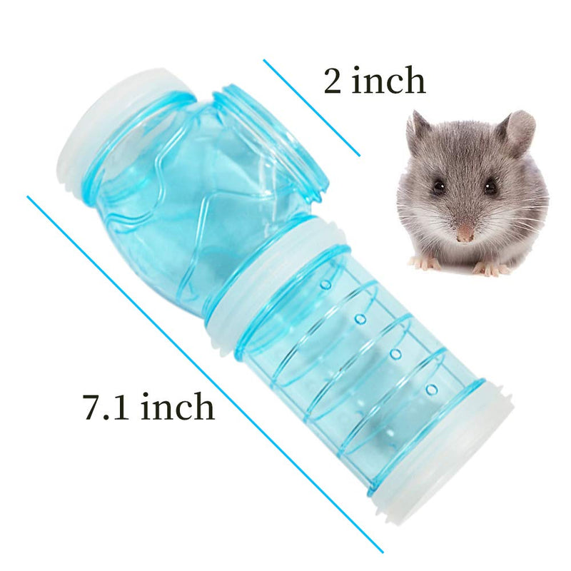 Andiker Hamster Tubes Kit with 2 Pipe Connection Plates, Adventure External Pipe Set CreativeTransparent DIY Connection Tunnel Track to Expand Space Hamster Cage Accessories Hamster Toys (Blue) Blue - PawsPlanet Australia