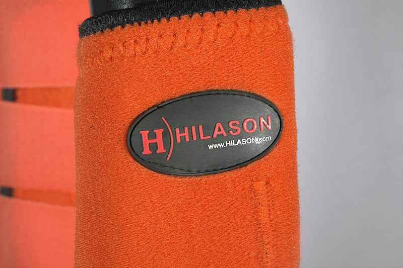 [Australia] - HILASON L M S Horse Front Leg Ultimate Sports Boots Pair Orange Black Medium 