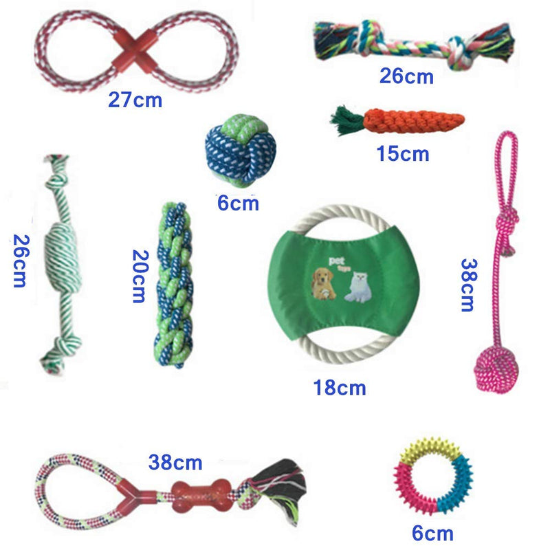 Dog Rope Toy, Dog Chew Toys, Puppy Molar Toy, Dogs Pet Braided Durable Interactive Cotton Toys, Durable Non-toxic, Teeth Cleaning for Small and Medium Dogs (10 PCS) 10 PCS - PawsPlanet Australia