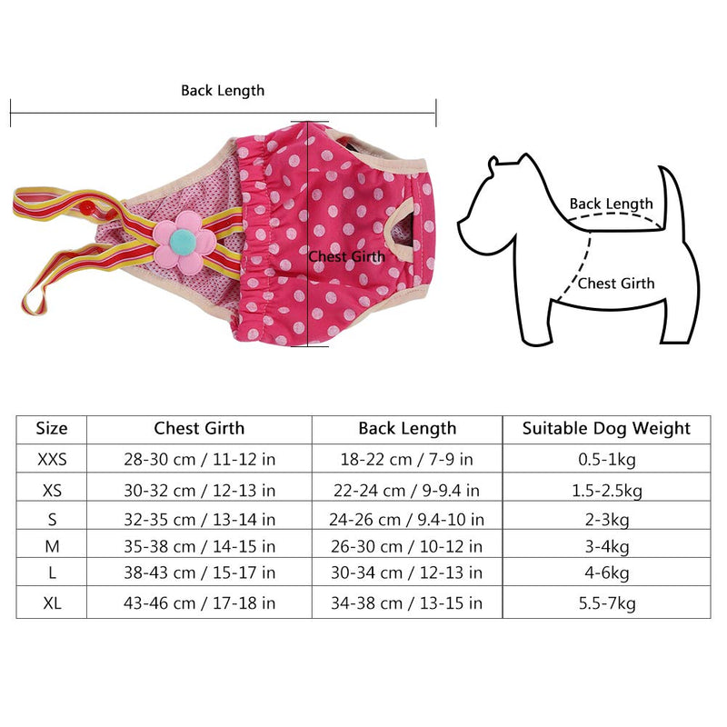 Dog Sanitary Pants, 6 Sizes Female Dog Doggy Puppy Diaper Nappy Physiological Sanitary Briefs Menstrual Suspender Underwear Pants for Small Medium Pet Dogs(S) S - PawsPlanet Australia