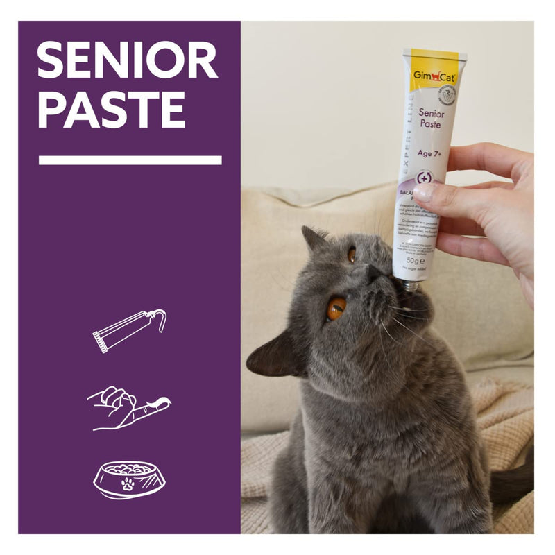 GimCat EXPERT LINE Senior Paste - functional cat snack supports healthy aging for cats aged 7 and over - 1 tube - PawsPlanet Australia