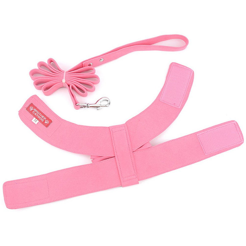 [Australia] - SELMAI Bling Rhinestone Dog Harness Bow Girls Soft Suede Leather for Small Pet Puppy Doggie Cat Girls Vest Collar Leash Set Adjustable/No Pull Chihuahua Yorkie Harness Walking Running S (Neck: 10"; Chest: 12",for 3-5 lbs) Pink 