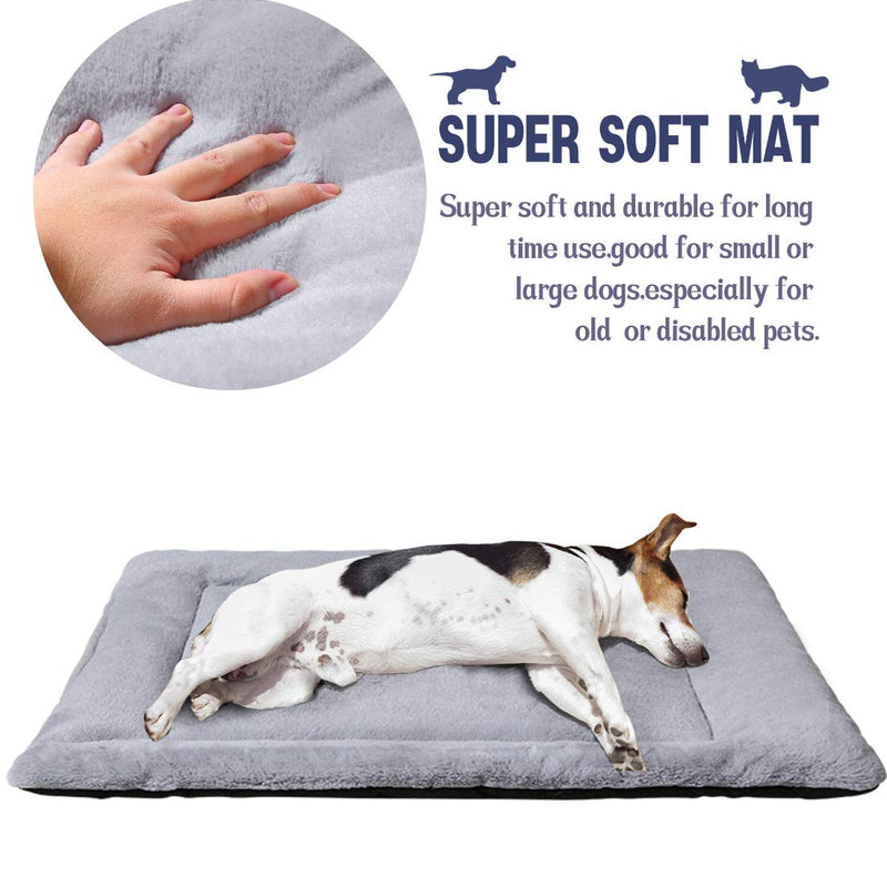 [Australia] - PETSGO Super Soft Crate Mats(1 in High Dog & Cat Beds for Crates-（Not Suit Chewer) Machine Wash & Dryer Friendly-Anti-Slip Pet Beds for Pets Sleeping 22IN Grey 