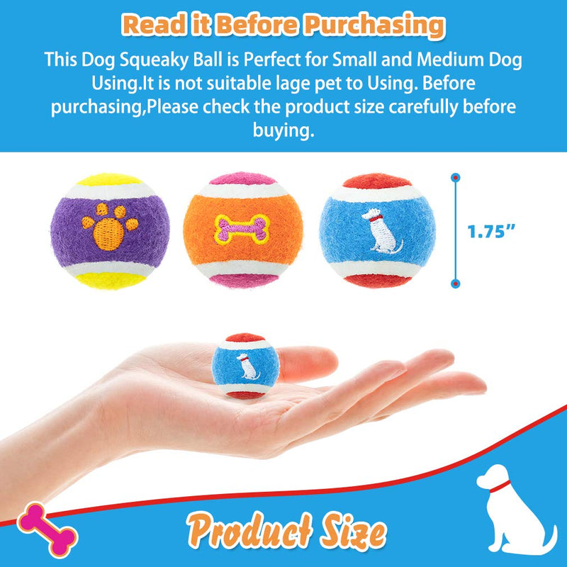SCENEREAL Dog Tennis Balls for Small Dogs 12 Pack Durable Pet Interactive Ball for Puppy Playing Training Cute Dog Bouncy Ball 1.75 Inches - PawsPlanet Australia