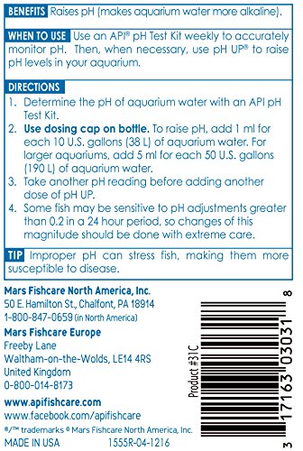 API pH UP Freshwater Aquarium Water pH Raising Solution 4-Ounce Bottle - PawsPlanet Australia