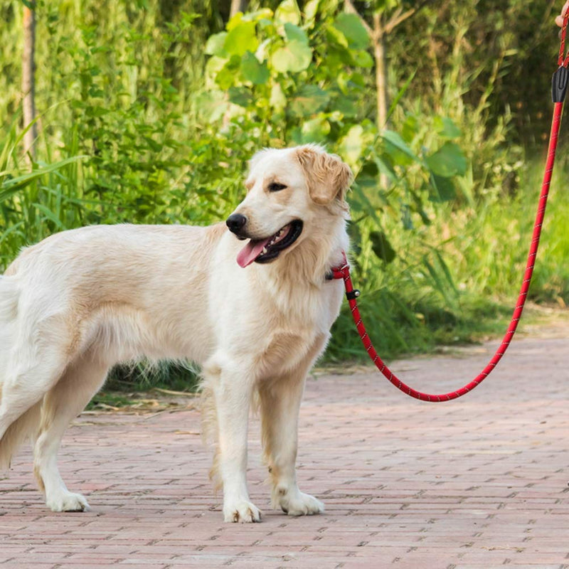 nuoshen Dog Slip Lead,125cm Extremely Durable Strong Dog Training Leash Rope Adjustable Pet Lead Leash for Dogs, Red part of 1 - PawsPlanet Australia