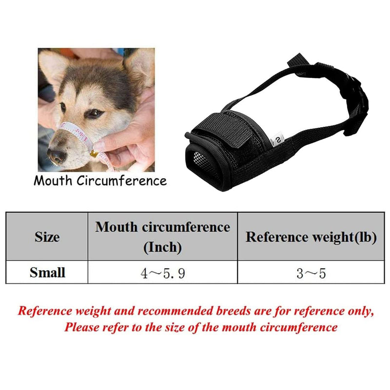 CRLLDPM Dog Muzzle Prevents Biting and Eating Barking and Chewing Nylon Muzzle for Small Medium Dogs with Breathable Mesh Soft Dog Mouth Guard with Adjustable Loop (S) - PawsPlanet Australia