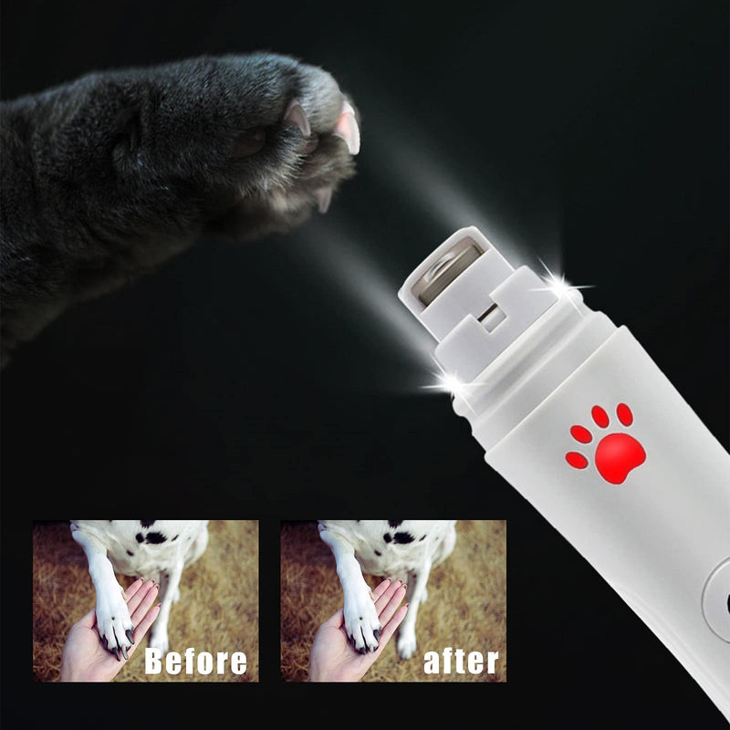 Desnuage Dog Nail Grinder Rechargeable Pet Nail Trimmer with 2 Grinding Wheels, 2 LED Light, 3-Speed Low Noise Electric Dog Nail Grinder Paws Grooming Pet Nail Grinder for Small Medium Large Dogs Cats - PawsPlanet Australia