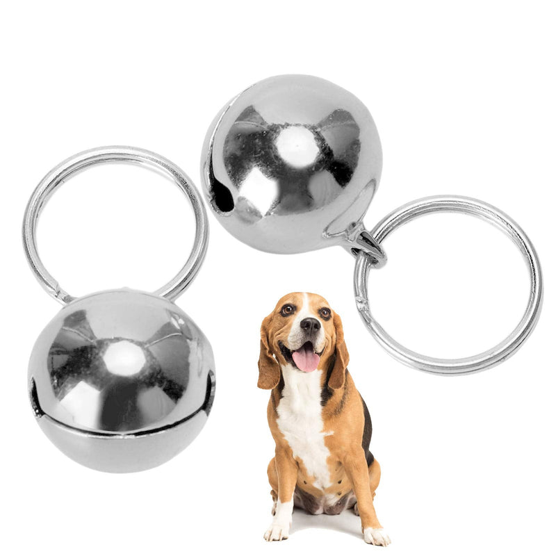 2 Pcs Rustproof Copper Bells Extra Loud Pair of Cat and Dog Wearable Bells Collar Charm Bells for Protecting Birds and Wildlife Silver - PawsPlanet Australia
