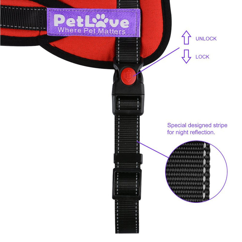 [Australia] - PetLove Dog Harness, Soft Leash Padded No Pull Dog Harness with All Kinds of Size Medium Red 