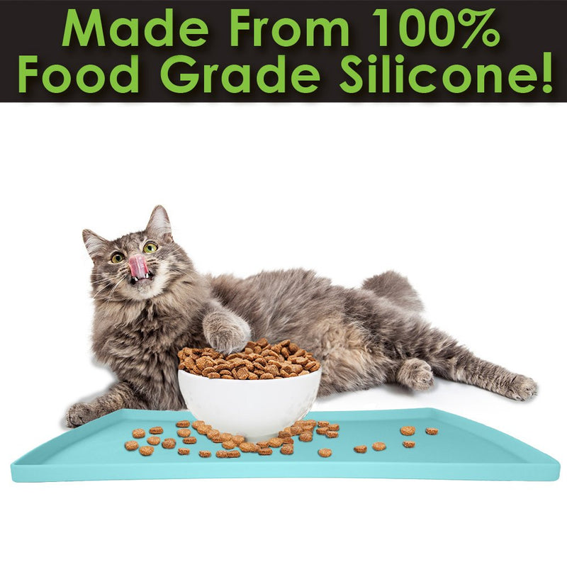 [Australia] - CatGuru Cat Food Mat, Small & Large Pet Food Mat, Pet Mats for Food and Water, FDA Silicone Pet Feeding Mat, Non Slip Cat Mat for Food, Best Pet Bowl Mat, Waterproof Cat Feeding Mat S Aruba 