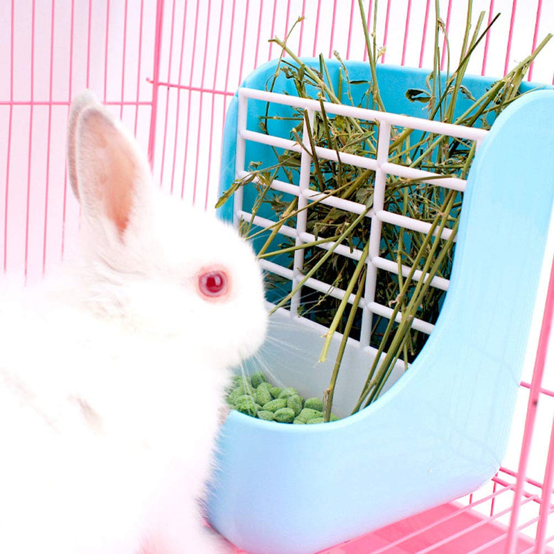 kathson Hay Food Bin Feeder, Rabbit Hay Feeder Hay and Food Feeder Bowls Manger Rack Pet Chew Toys Grass Cake for Bunny Guinea Pig Chinchilla Hamsters - PawsPlanet Australia