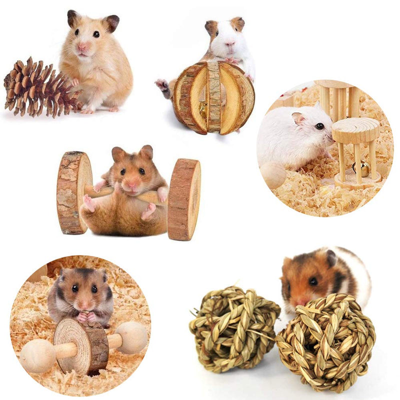 [Australia] - ZUDZUW 12PCS Hamster Chew Toy Set,Rat Toys Natural Pine Wood,Gerbil,Hamster,Chinchilla's Favorite Chewing Toy,Toys Accessories,Suitable for Small Pet Chewing and Playing Sports 